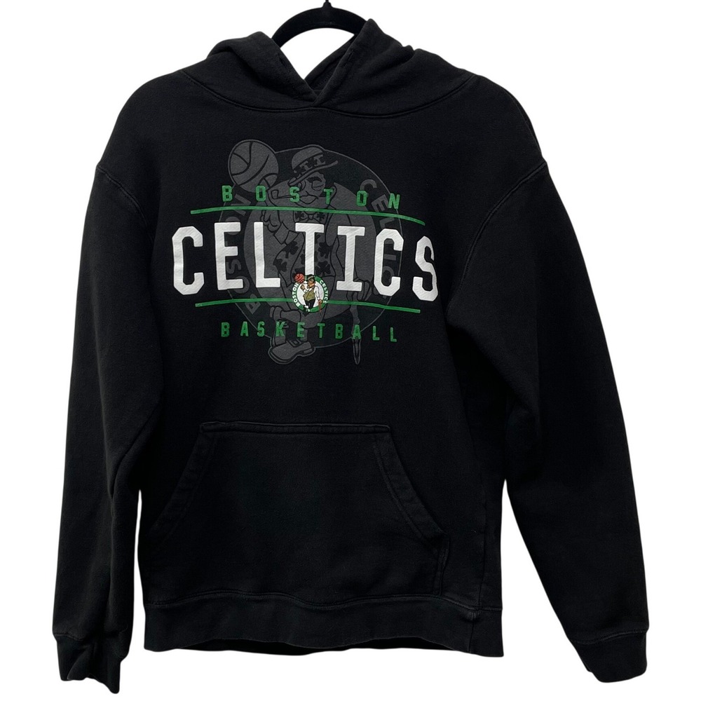 Boston Celtics NBA Basketball Hoodie Mens Medium Black Pullover Ultra Game‎ Fan
